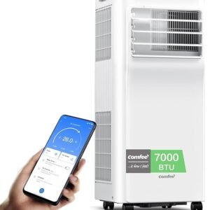 COMFEE Pingüino Aire Acondicionado Portátil 3 en 1 | 7000 BTU/1800 Frigorías Con App + Mando a Distancia | Climatizador y Deshumidificado